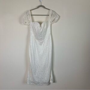 Hello Molly Womens white lined lace wedding dress 10